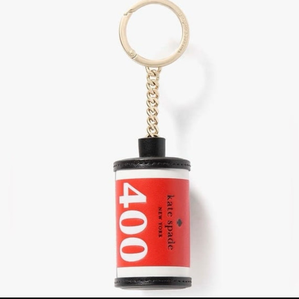 Kate Spade Red and Black Film Roll Keychain